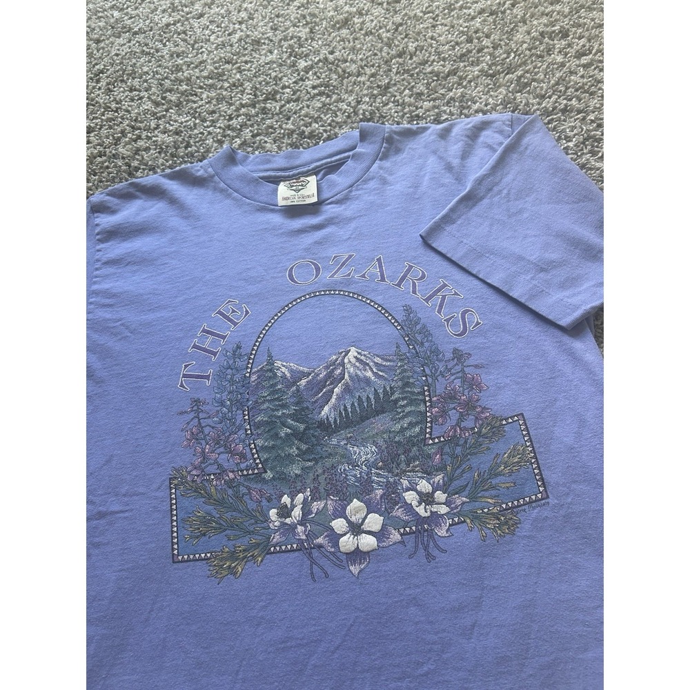 Prairie Mountain Men's M 90s The Ozarks Mountain Graphic T-Shirt Single Stitch
